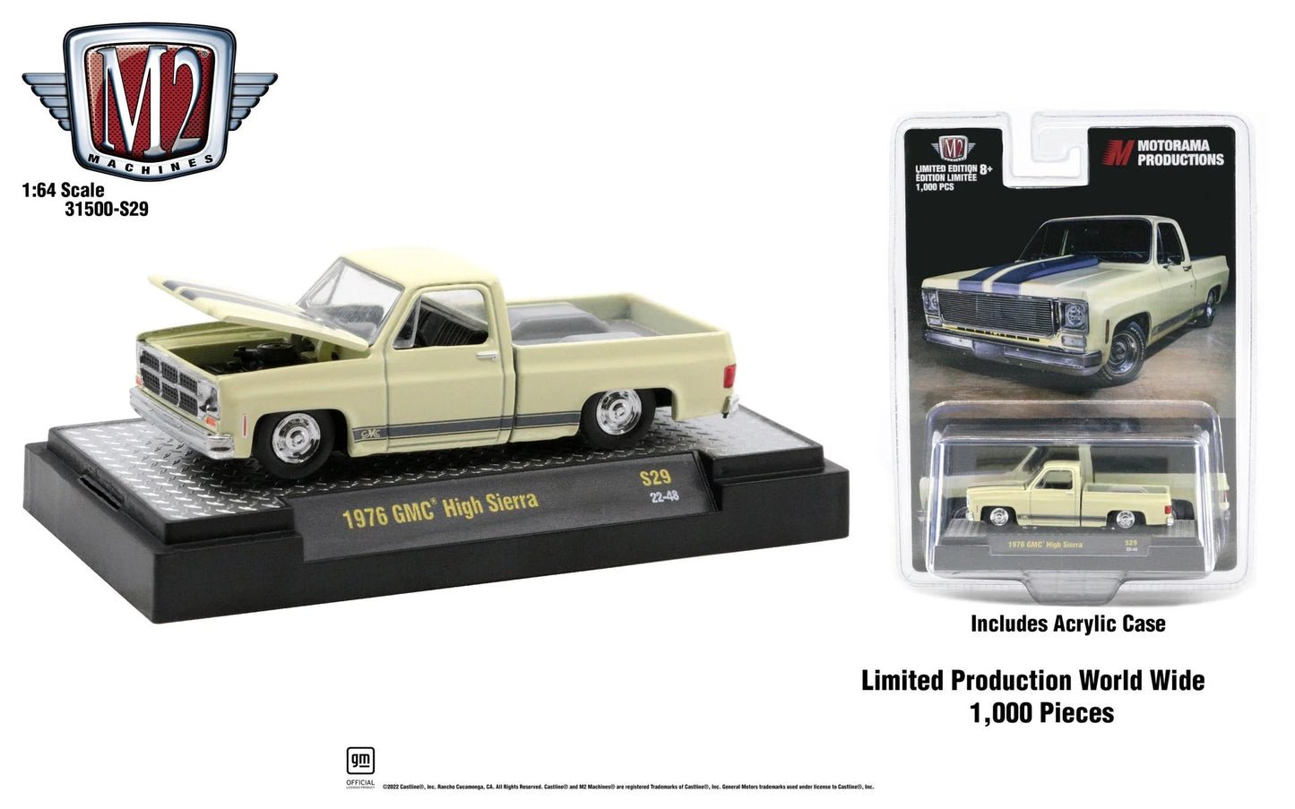 M2 Machines Motorama Productions 2023 Exclusives 1976 GMC High Sierra 1:64