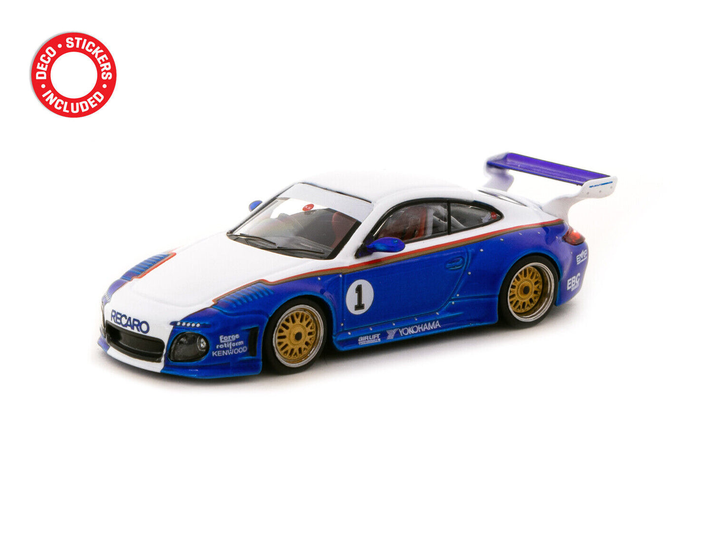 Tarmac Porsche Old & New 997 White Blue 1:64
