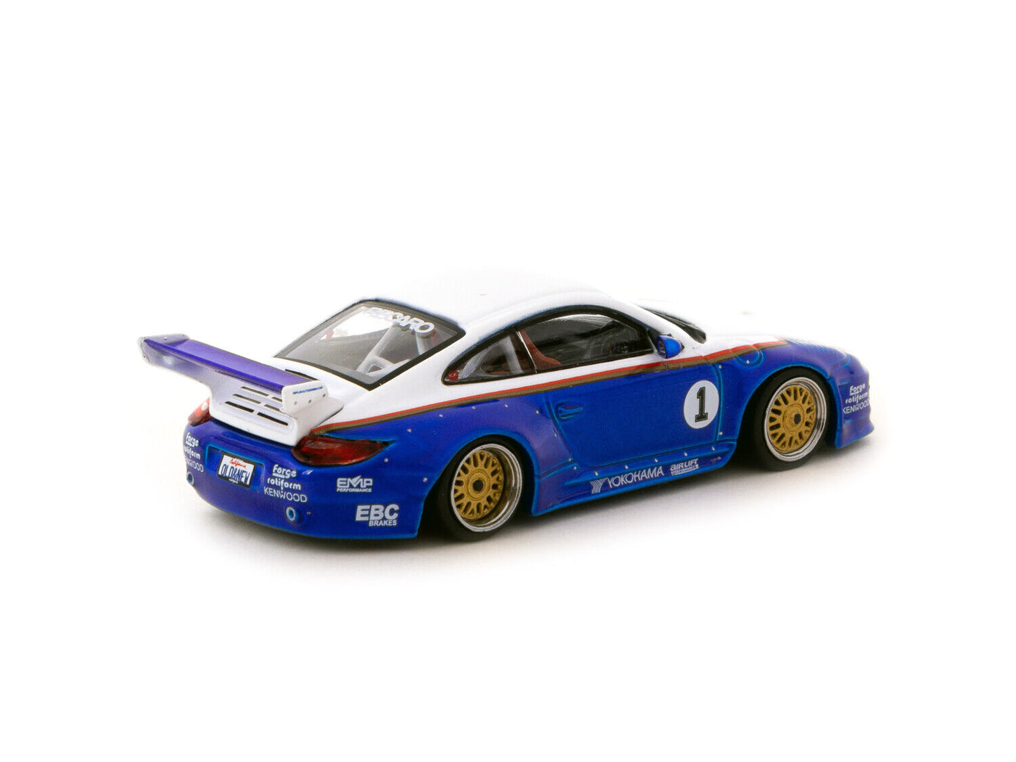 Tarmac Porsche Old & New 997 White Blue 1:64
