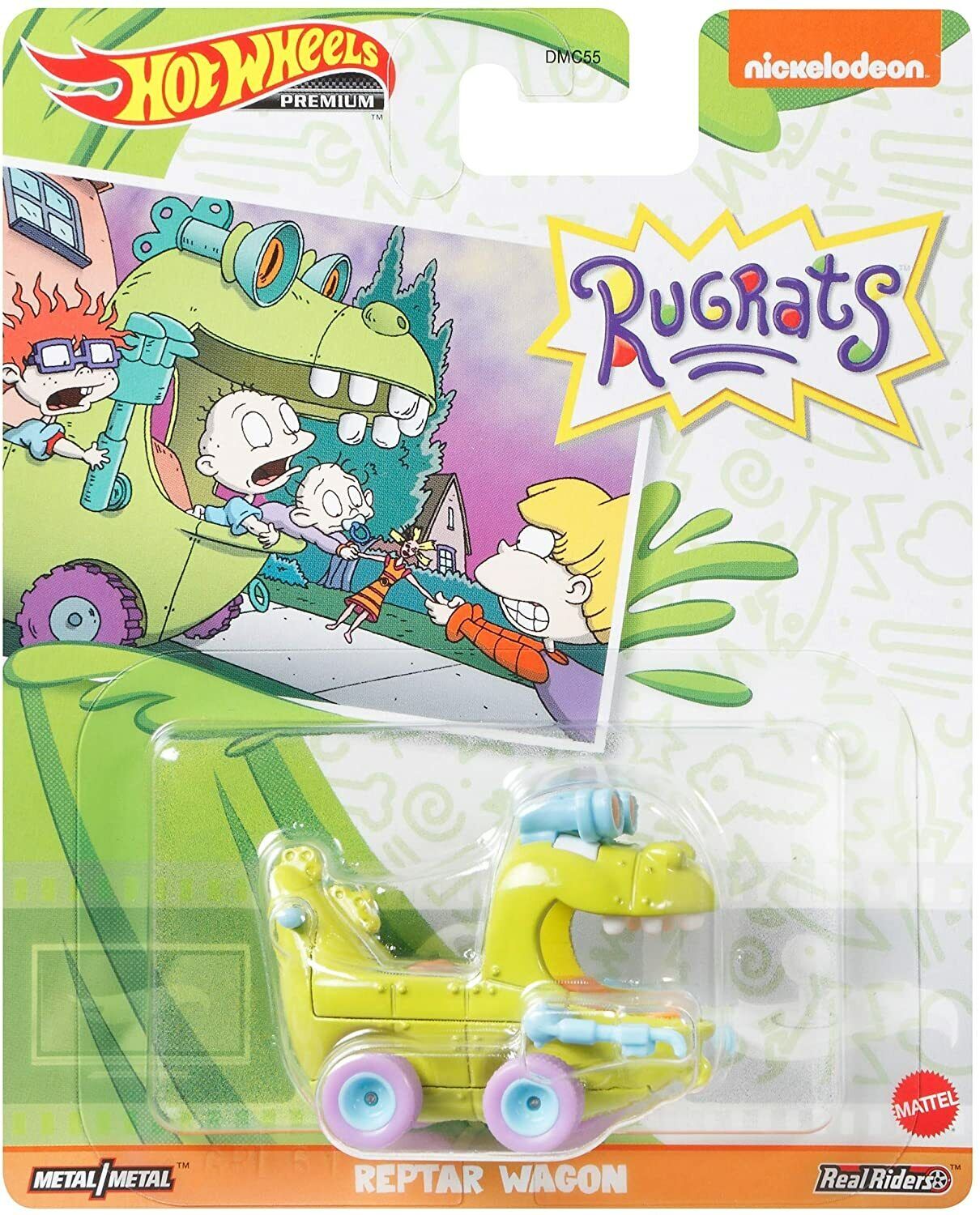 Hot Wheels Retro Entertainment 2023 Rugrats Reptar Wagon Green 1:64