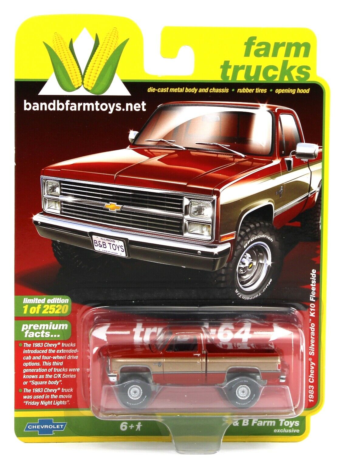 Auto World Exclusives 1983 Chevy Silverado K10 Fleetside Red Gold 1:64