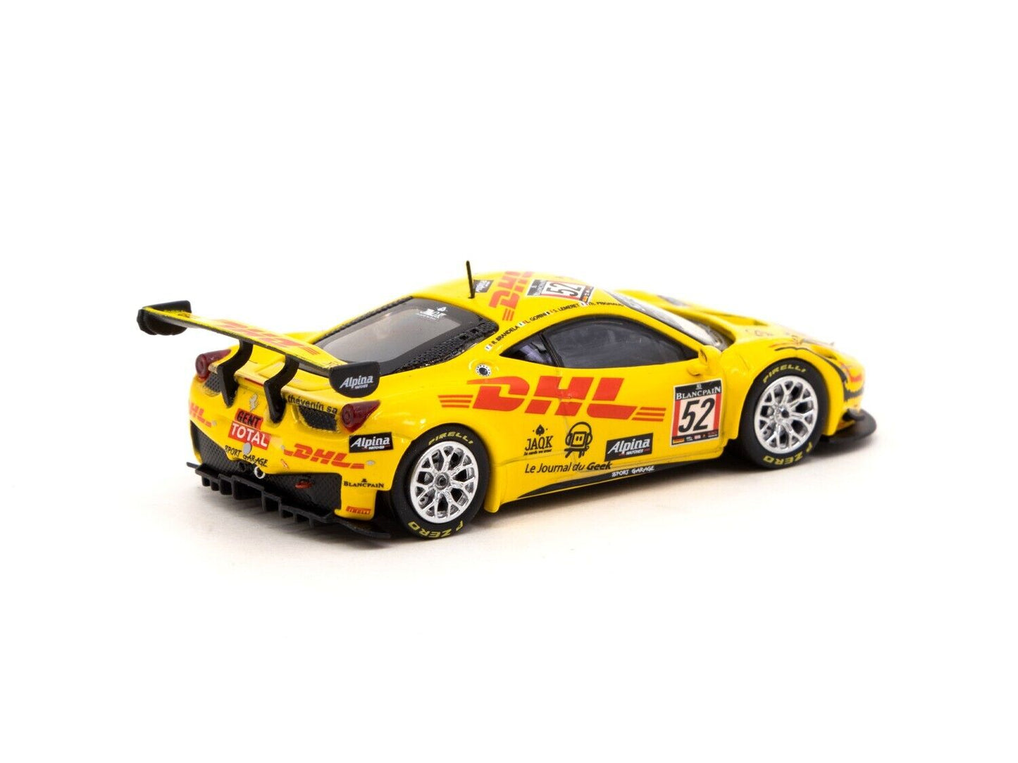 Tarmac Ixo Ferrari 458 Italia GT3 2013 24hour of Spa 2013 DHL Yellow 1:64