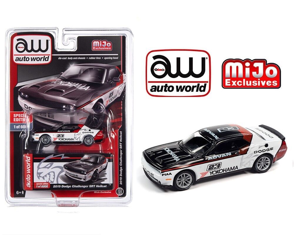 Auto World Mijo Exclusive 2019 Dodge Challenger SRT Hellcat Yokohama White 1:64