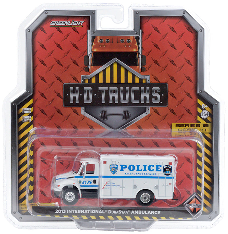 Greenlight HD Trucks 2013 International Durastar Ambulance NYPD Emergency Service 1:64
