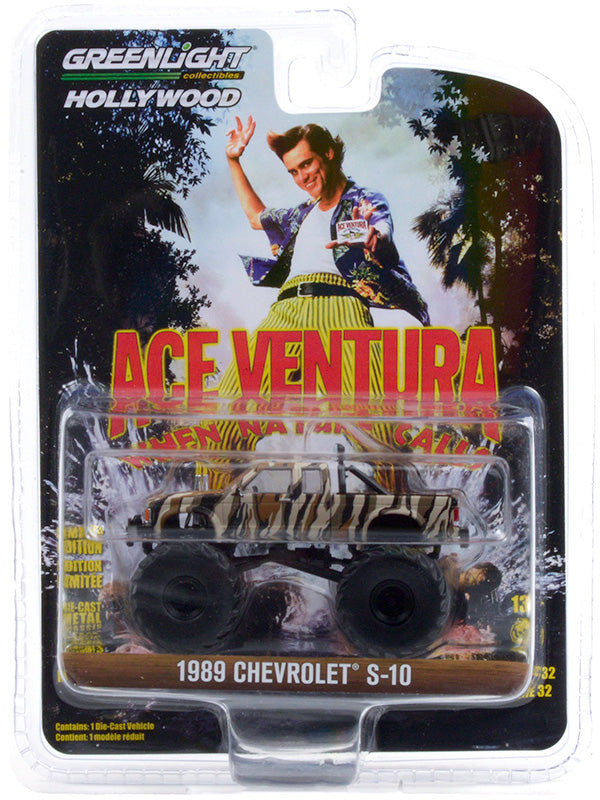 Greenlight Ace Ventura When Nature Calls 1989 Chevrolet S10 Extended Cab Monster Truck Camouflage 1:64