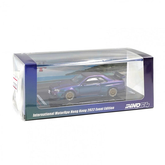 Inno64 Nissan Skyline R34 GTT International Motorxpo Hongkong 2022 Event Edition Purple 1:64