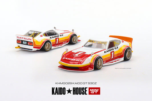 Mini GT Kaido House 029 Datsun Fairlady Z V1 White Yellow Orange Red 1:64