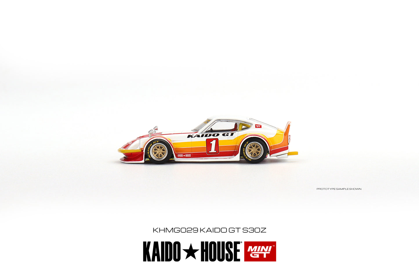 Mini GT Kaido House 029 Datsun Fairlady Z V1 White Yellow Orange Red 1:64