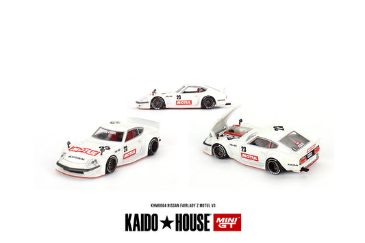 Mini GT Kaido House 064 Datsun Kaido Fairlady Z Motul V3 White 1:64