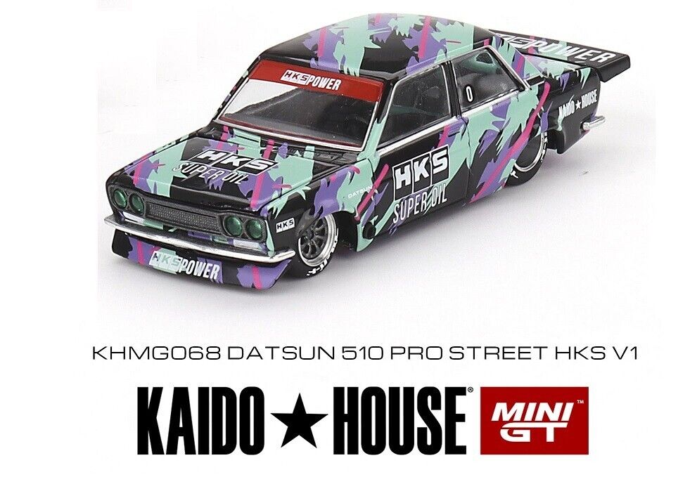 Mini GT Kaido House 068 Datsun 510 Pro Street HKS V1 Black 1:64