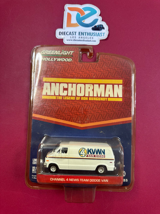 Greenlight Anchorman Channel 4 News Team Dodge Van 1:64