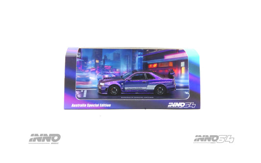 Inno64 Australia Special Edition Nissan Skyline GTR R34 End Game Collection Purple 1:64