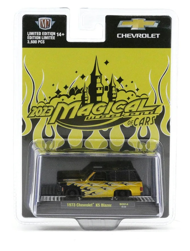 M2 Machines Magical Weekend Convention 2023 Exclusives 1973 Chevrolet K5 Blazer Yellow Metallic 1:64