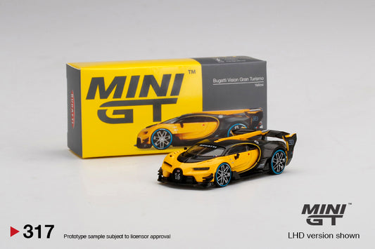Mini GT Box Version 317 Bugatti Vision Gran Turismo Yellow 1:64