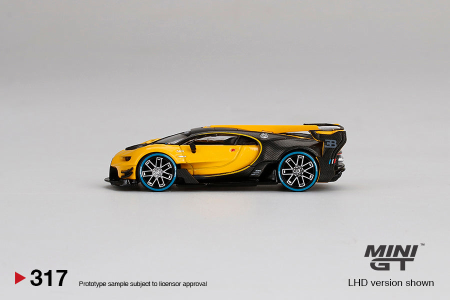 Mini GT Box Version 317 Bugatti Vision Gran Turismo Yellow 1:64