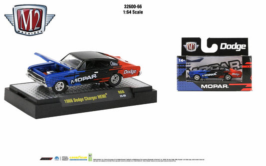 M2 Machines Auto-thentics Release 66 1966 Dodge Charger HEMI Black Blue Red 1:64