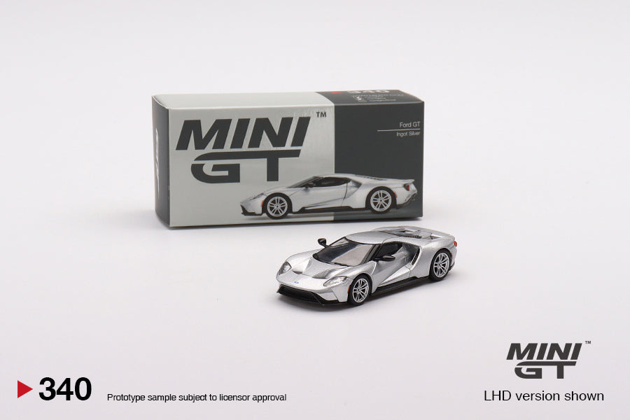Mini GT Box Version 340 Ford GT Ingot Silver 1:64 – DIECAST ENTHUSIAST