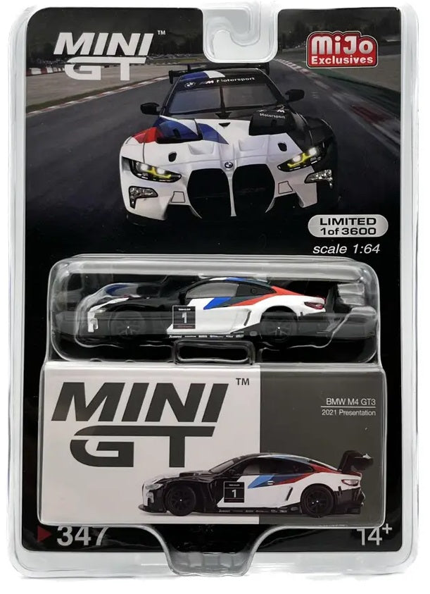 Mini GT Mijo Exclusives 347 BMW M4 GT3 2021 Presentation 1:64
