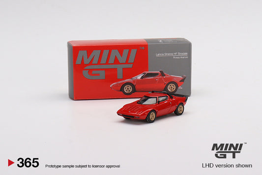 Mini GT Box Version 365 Lancia Stratos HF Stradale Rosso Arancio 1:64