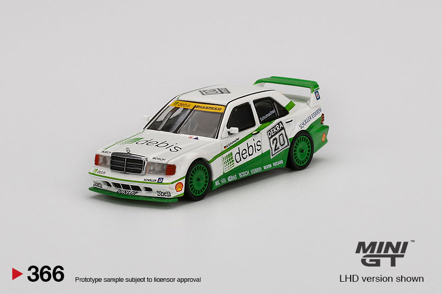 Mini GT Box Version 366 Mercedes-Benz 190E 2.5 16 Evolution II #20 1991 DTM Zakspeed Michael Schumacher 1:64