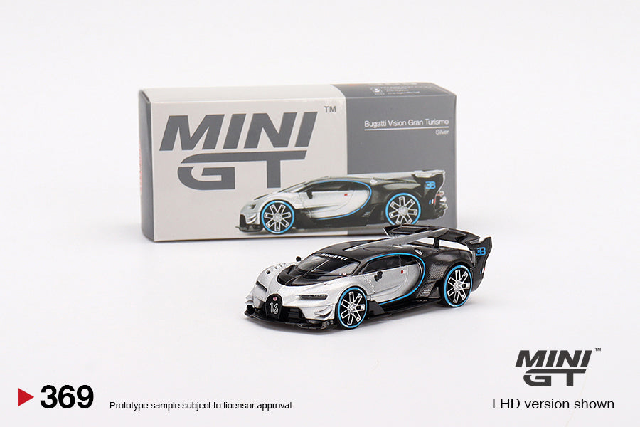 Mini GT Box Version 369 Bugatti Vision Gran Turismo Silver 1:64
