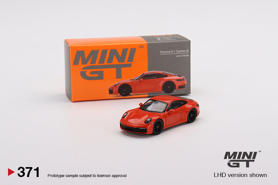 Mini GT Box Version 371 Porsche 911 Carera 4S Lava Orange 1:64