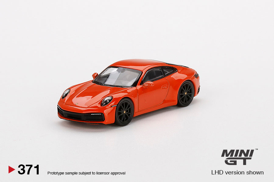 Mini GT Box Version 371 Porsche 911 Carera 4S Lava Orange 1:64