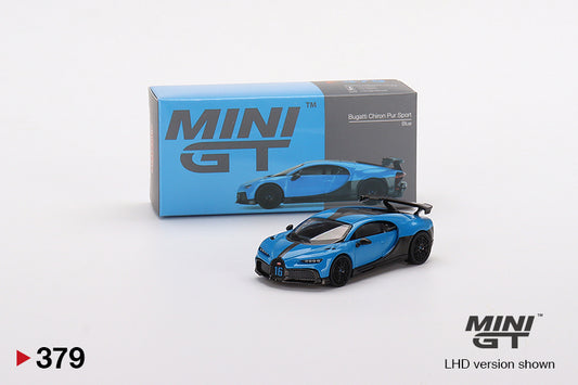 Mini GT Box Version 379 Bugatti Chiron Pur Sport Blue 1:64
