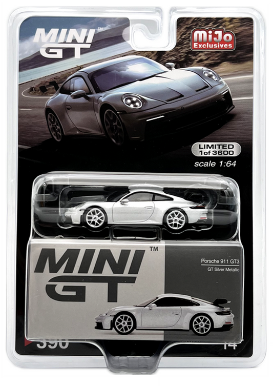 Mini GT Mijo Exclusives 390 Porsche 911 (992) GT3 GT Silver Metallic 1:64