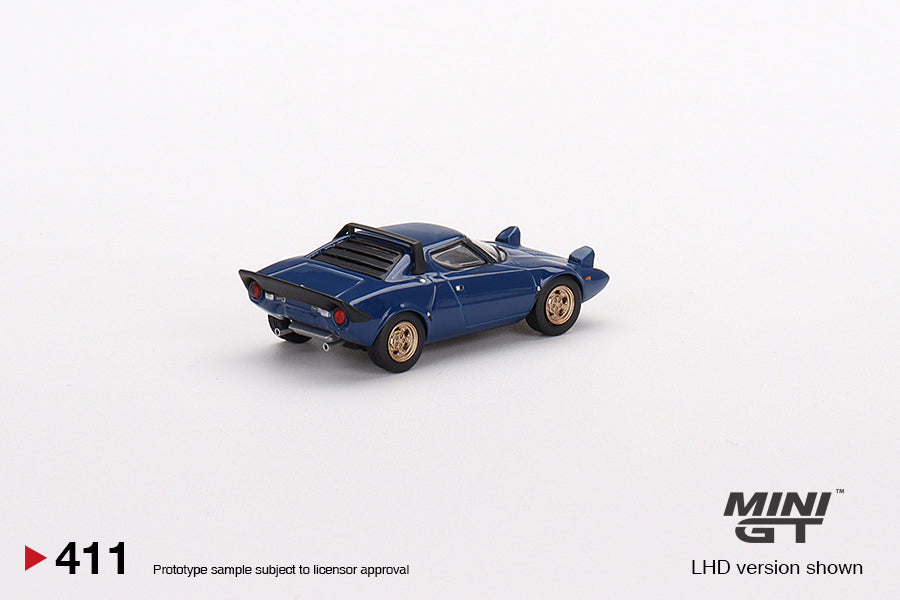 Mini GT Box Version 411 Lancia Stratos HF Stradale Bleu Vincennes 1:64