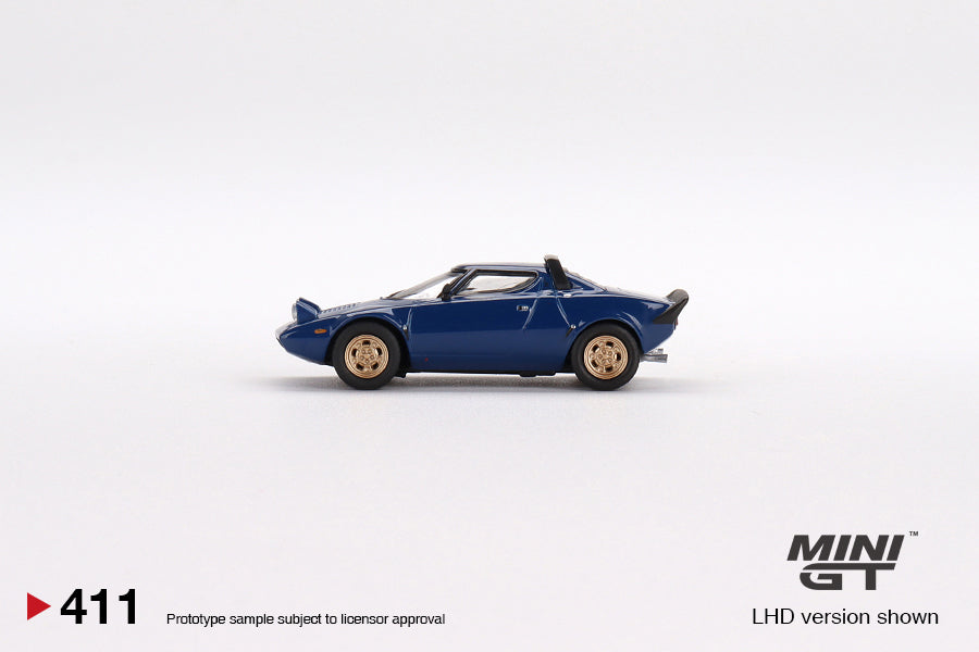 Mini GT Box Version 411 Lancia Stratos HF Stradale Bleu Vincennes 1:64