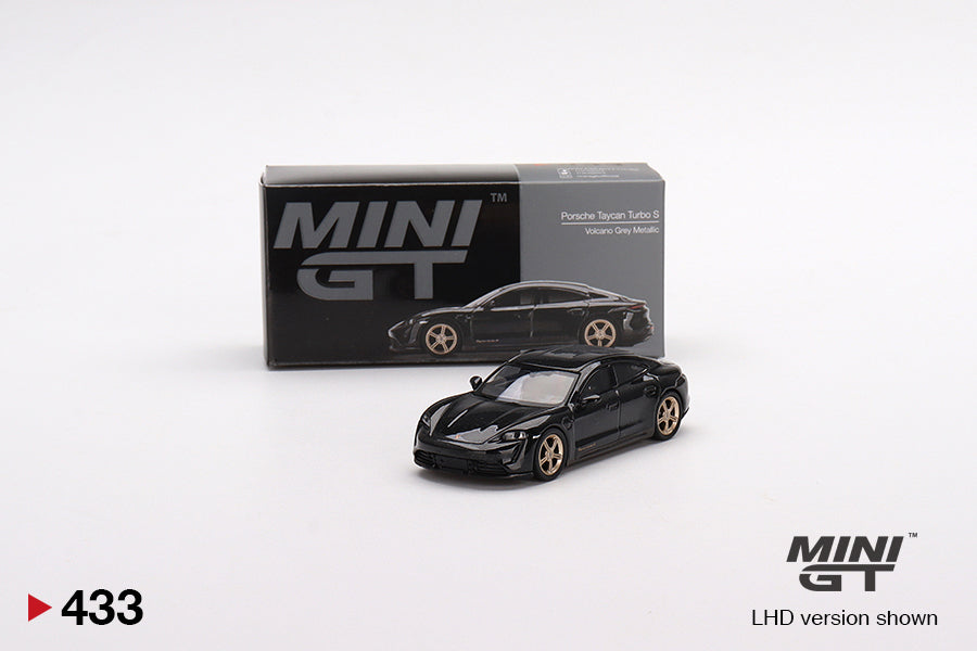 Mini GT Box Version 433 Porsche Taycan Turbo S Volcano Grey Metallic 1:64