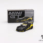 Mini GT Mijo Exclusives  472 Toyota GR Supra LB WORKS Matte Black Yellow 1:64