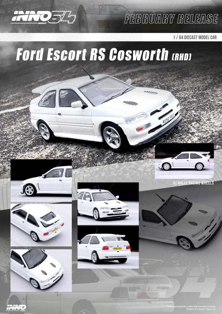 Inno64 Ford Escort RS Cosworth LHD White 1:64