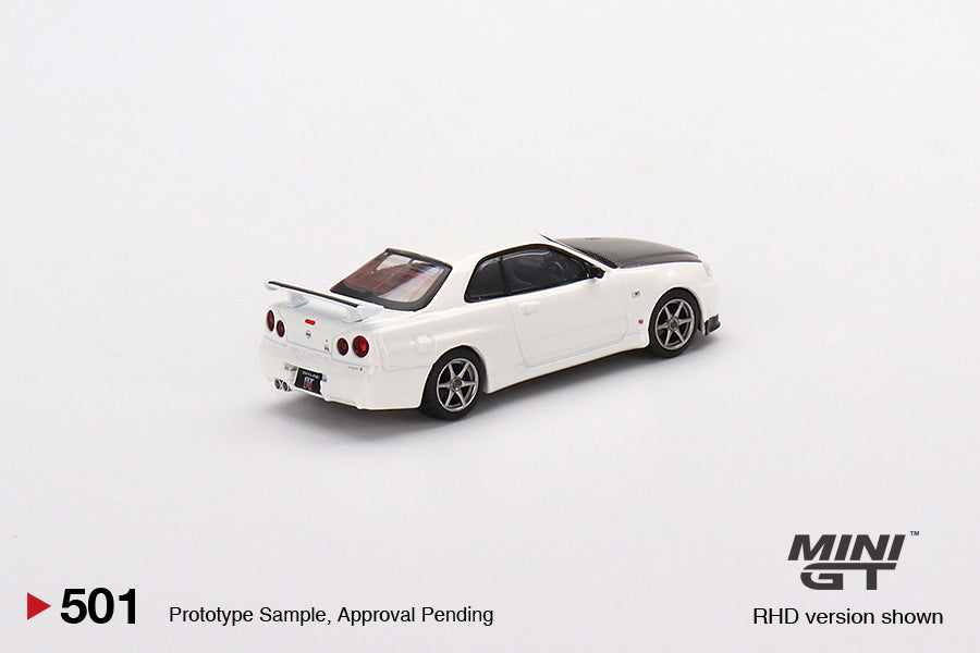 Mini GT Box Version 501 Nissan Skyline GTR Vspec II N1 White 1:64