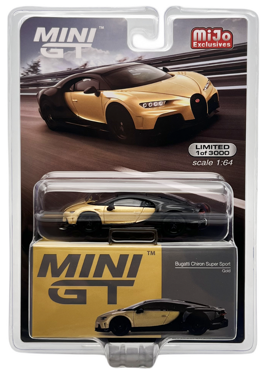 Mini GT Mijo Exclusives 513 Bugatti Chiron Super Sport Gold 1:64