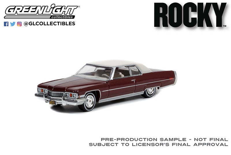 Greenlight Hollywood Rocky 1973 Cadillac Sedan deVille Maroon 1:64