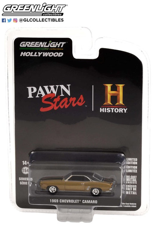Greenlight Hollywood Pawn Star 1969 Chevrolet Camaro Gold 1:64