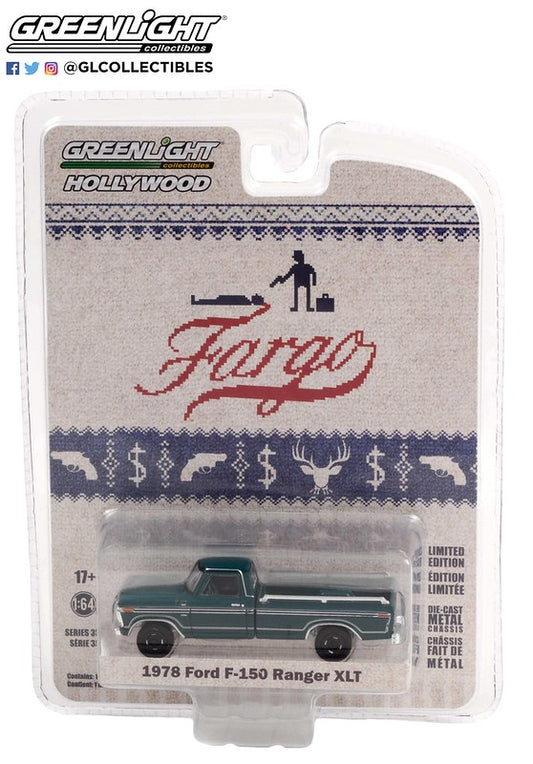 Greenlight Hollywood Fargo 1978 Ford F150 Ranger XLT Green 1:64