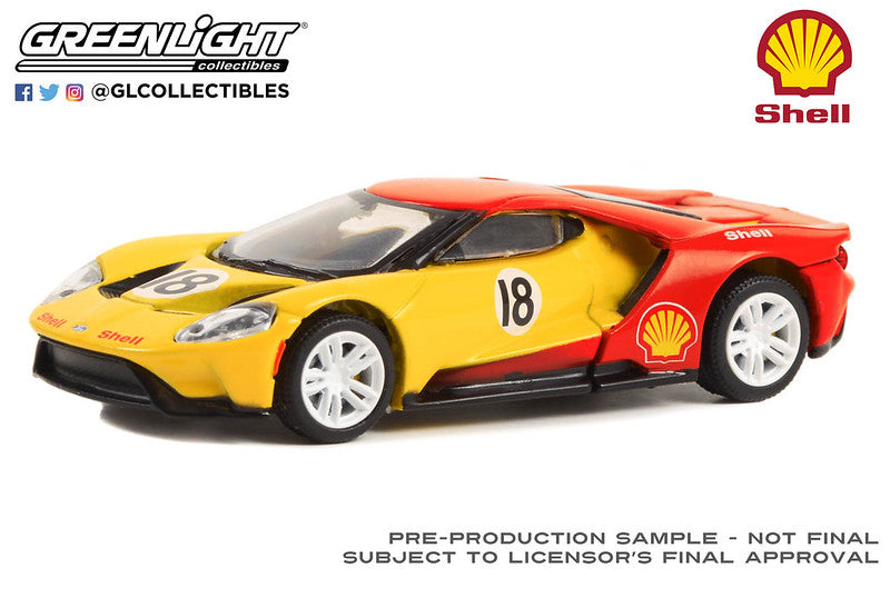 Greenlight Shell 2019 Ford GT Yellow Red 1:64