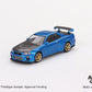 Mini GT Box Version 531 Nissan Skyline GT-R (R34) Top Secret Bayside Blue 1:64