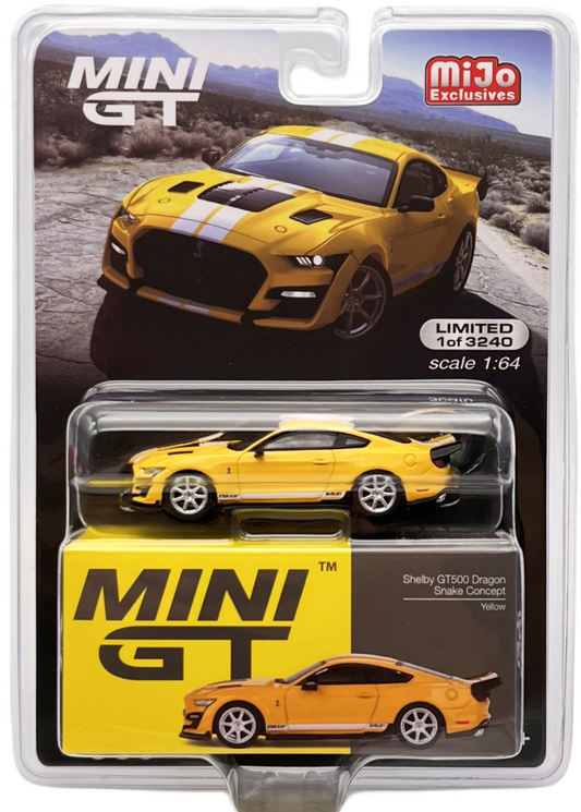 Mini GT Mijo Exclusives 535 Shelby GT500 Dragon Snake Concept Yellow 1:64