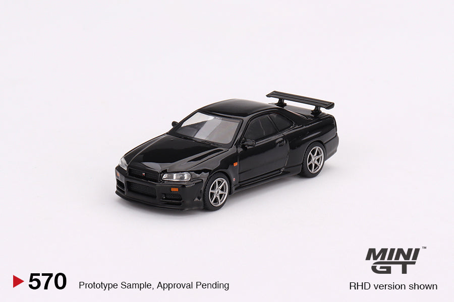 Mini GT Box Version 570 Nissan Skyline GT-R (R34) V-Spec Black Pearl 1:64