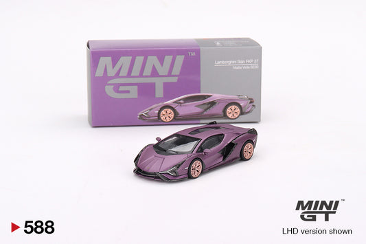 Mini GT Hong Kong Exclusive Box Version 588 Lamborghini Sián FKP 37 Matte Viola SE30 1:64