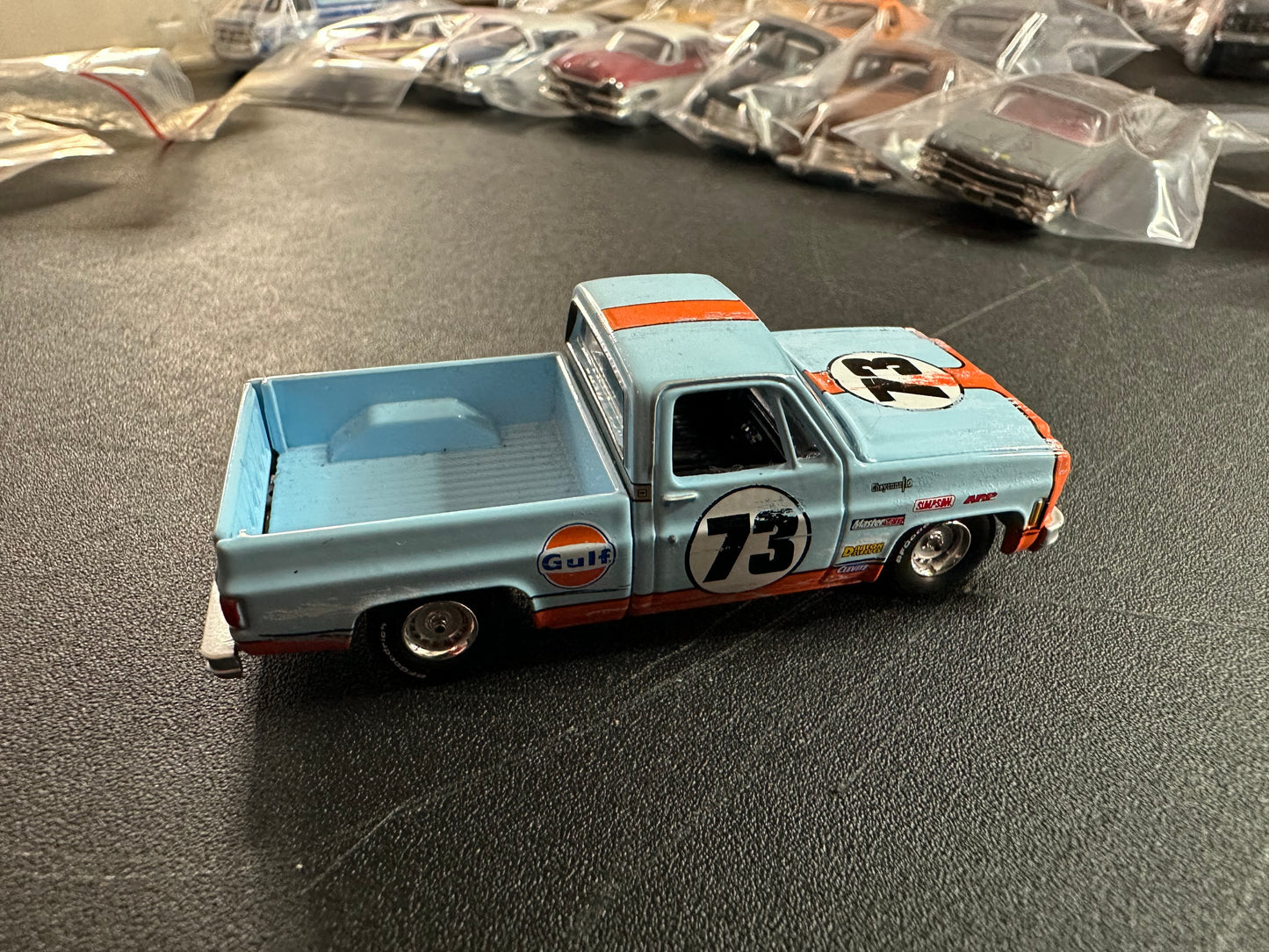 LOOSE Auto World Exclusive Mijo & JCar 1973 Chevy C10 Pick-Up Truck Set of 3 1:64