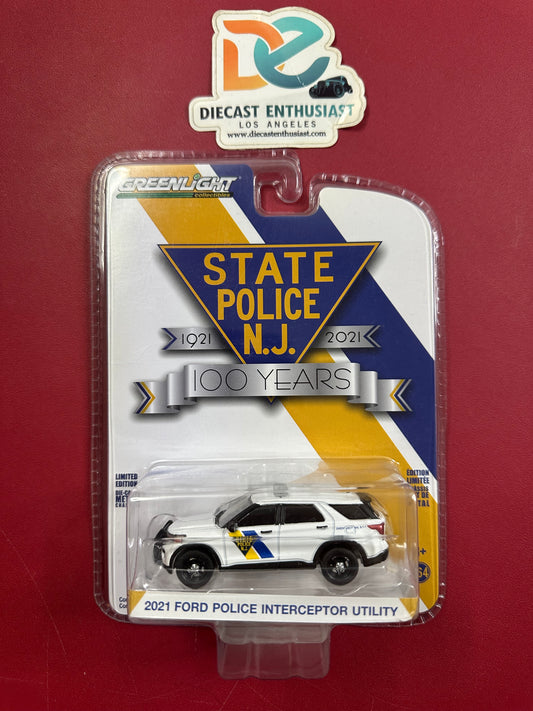 Greenlight State Police NJ 2021 Ford Police Interceptor Utility 1:64
