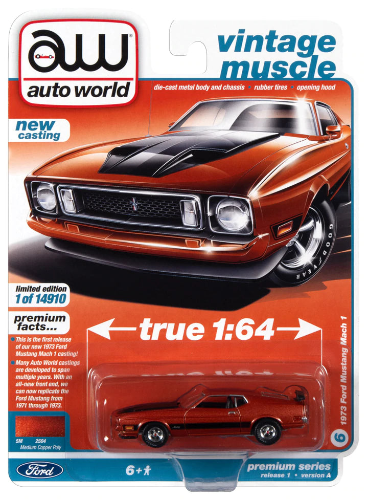 Auto World Vintage Muscle 1971 Ford Mustang Mach 1 Medium Copper Poly 1:64