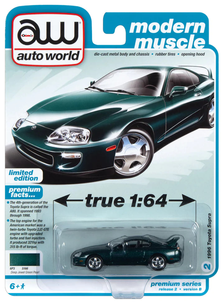 Auto World Modern Muscle 1996 Toyota Supra Deep Jewel Green Pearl 1:64