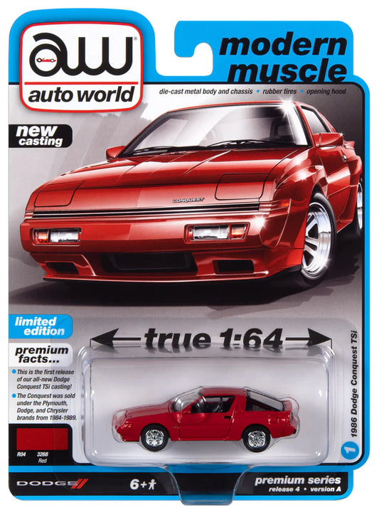 Auto World Modern Muscle 1986 Dodge Conquest TSi Red 1:64