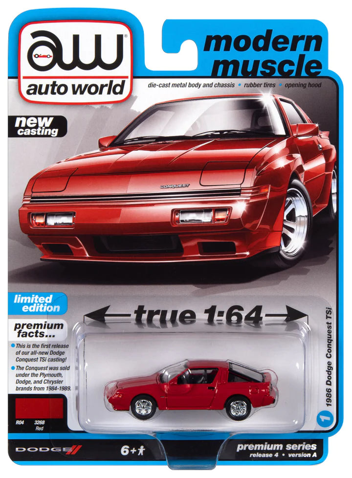 Auto World Modern Muscle 1986 Dodge Conquest TSi Red 1:64